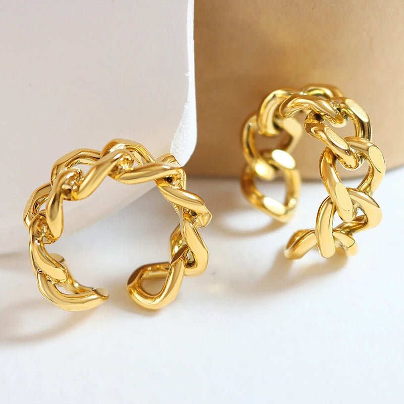 Rafini Luxe Chain inel reglabil placat aur