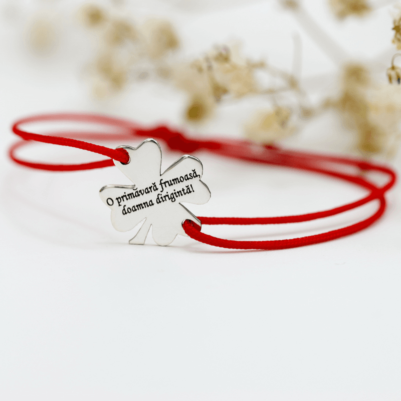 Margeluta.dincristal Trifoi bratara reglabila argint 925 personalizata