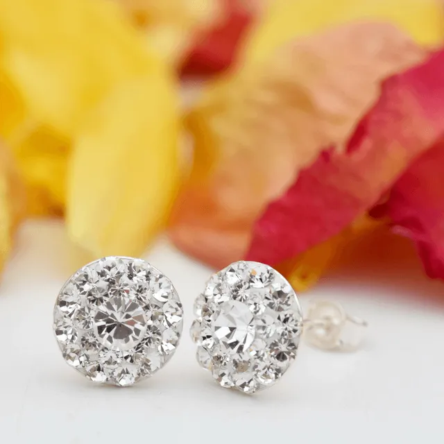 Margeluta.dincristal Chaton Ball Crystal cercei argint 10 mm