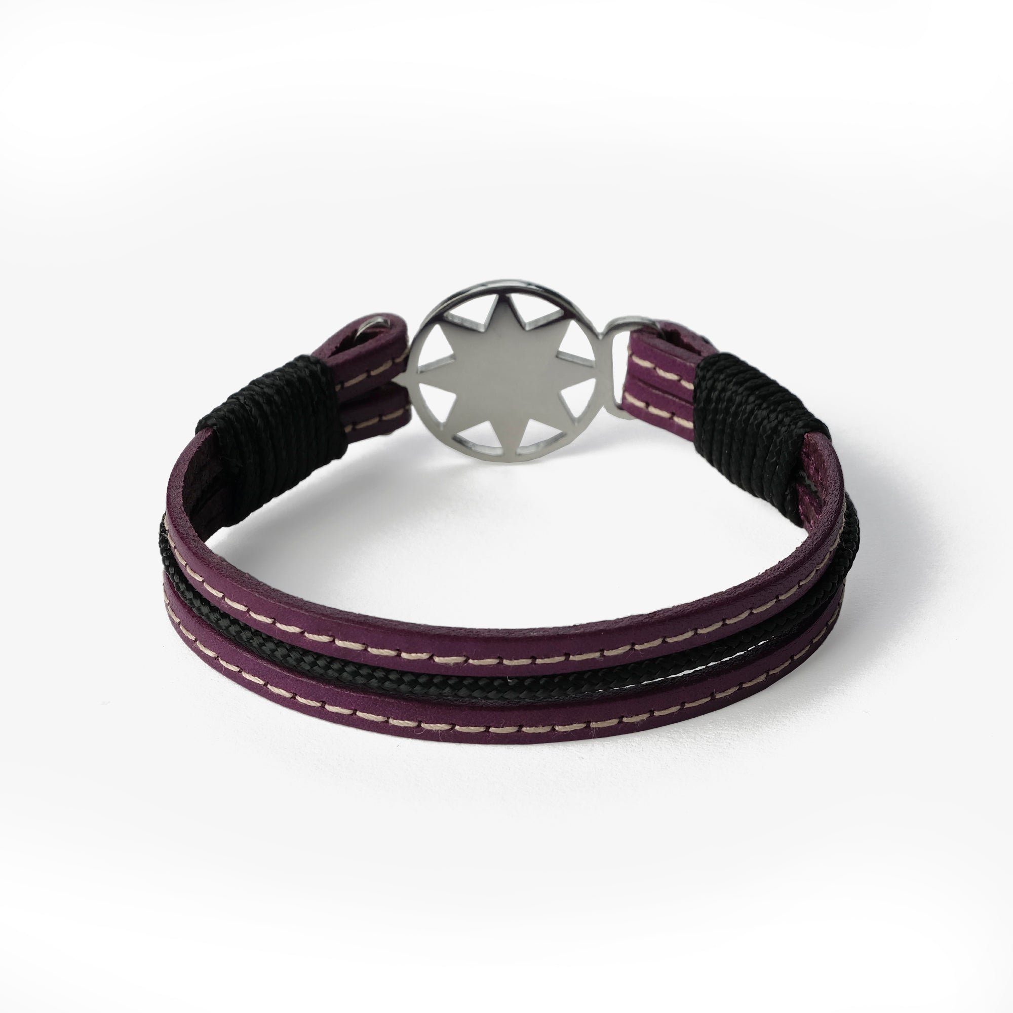 Old Skipper Plum Dream bratara piele mov stea nordica