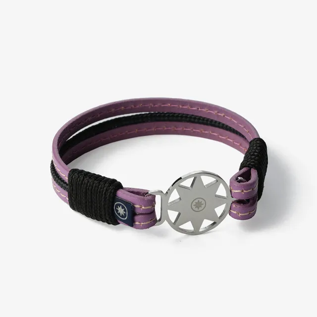 Old Skipper Lavender Mist North Star brățară piele lila-negru