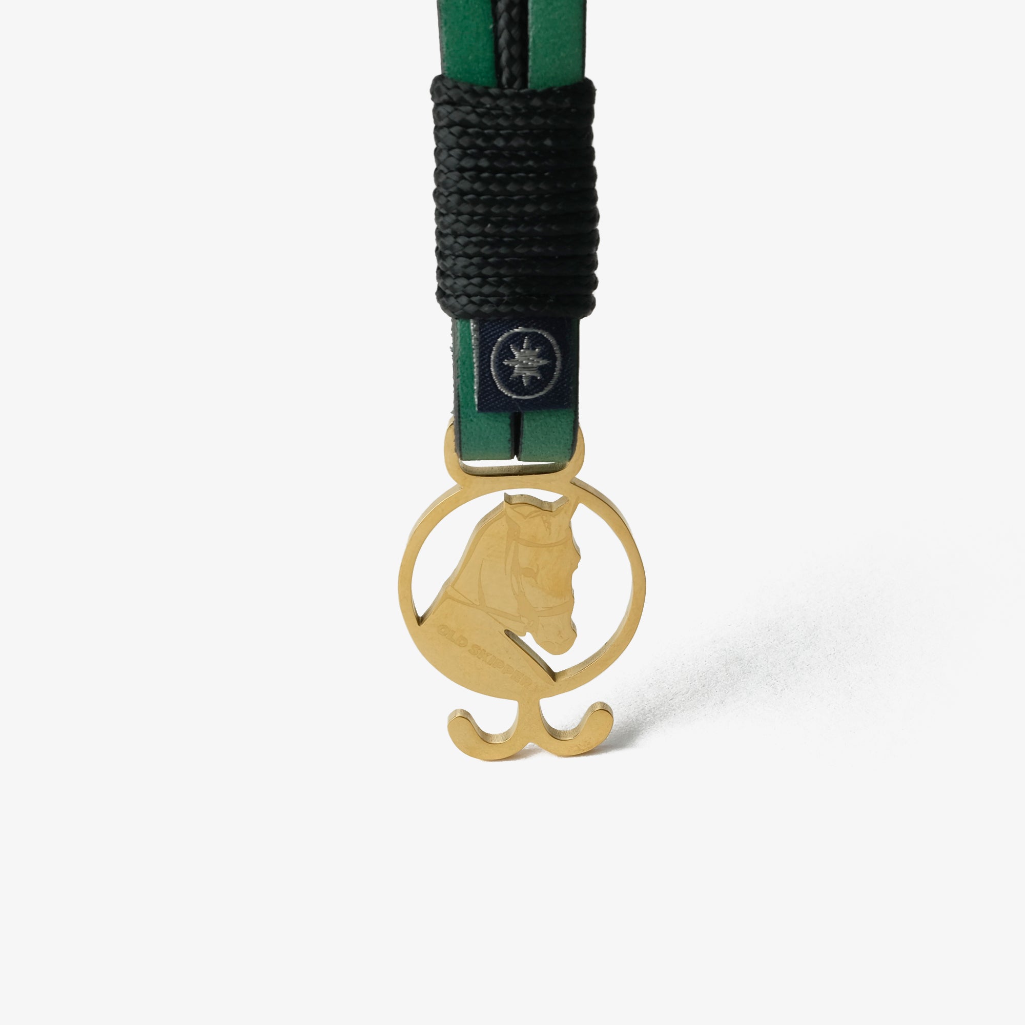 Brățară piele Old Skipper Emerald Seascape Horse verde-negru