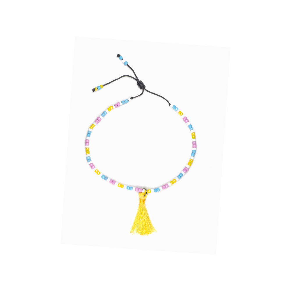 CrisFeather Raya brățară gleznă multicolor ciucure