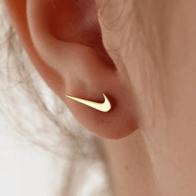 Margeluta.dincristal Nike cercei simbol argint suflat aur