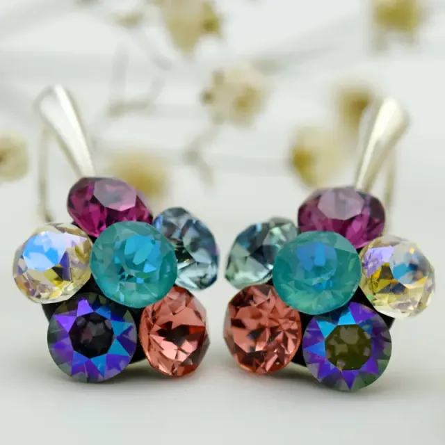 Margeluta.dincristal Chaton Flower cercei argint 925 floare
