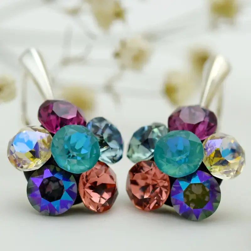 Margeluta.dincristal Chaton Flower cercei argint 925 floare