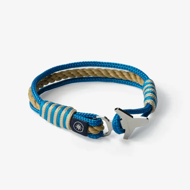 Old Skipper Ocean Breeze brățară șnur bleu-bej