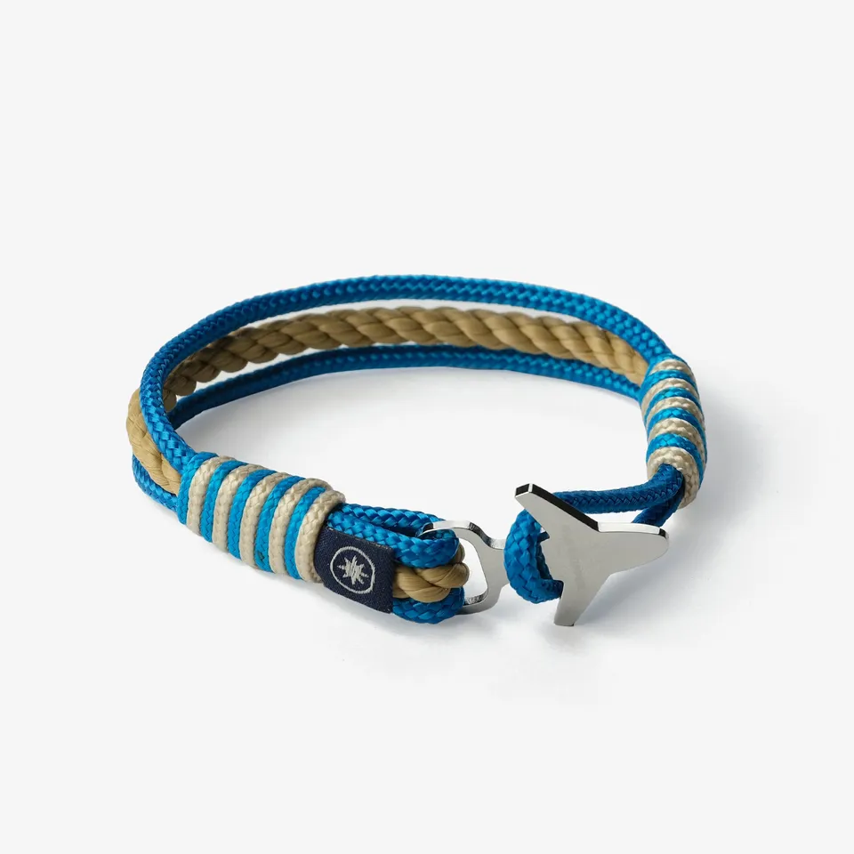 Old Skipper Ocean Breeze brățară șnur bleu-bej