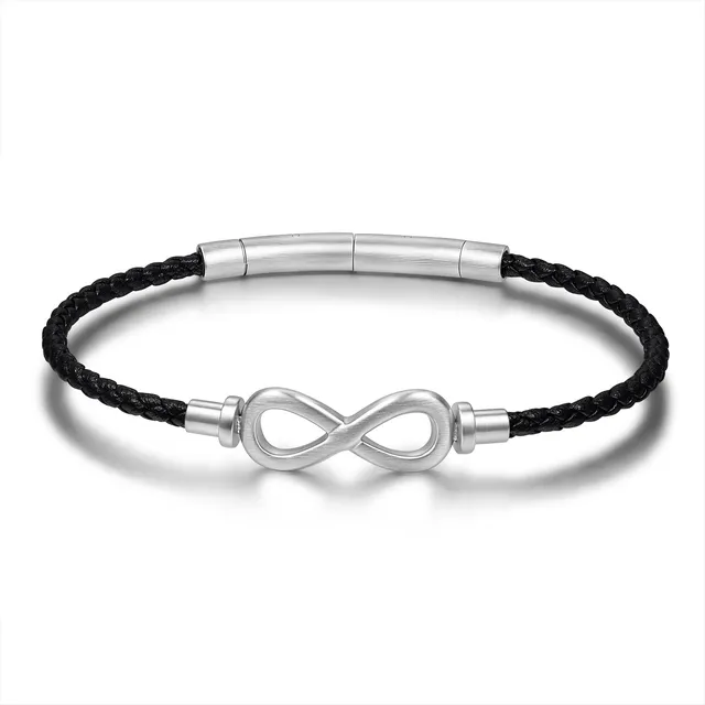 Frank 1967 Infinity bratara piele neagra impletita