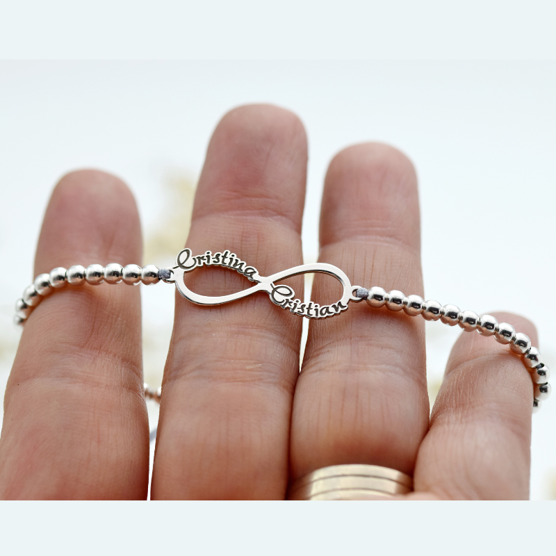Mărgeluța din Cristal Infinit Love brățară nume argint