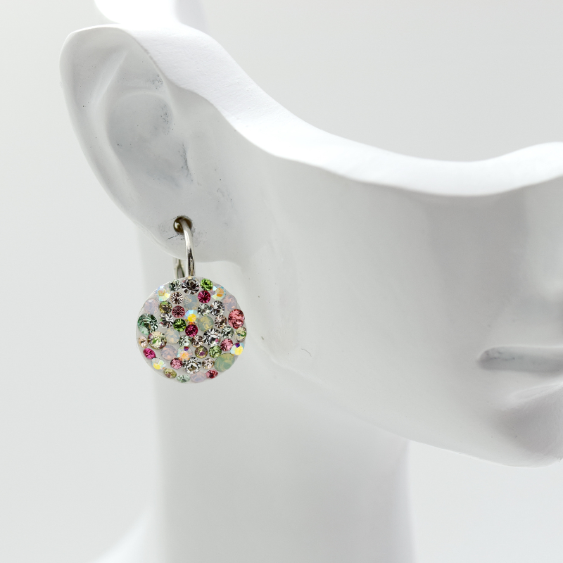 Margeluta.dincristal Chaton Ball Pastel cercei argint 925 14 mm