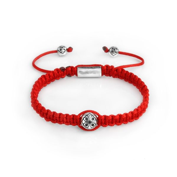 Dualstax Macrame bratara argint cruce snur