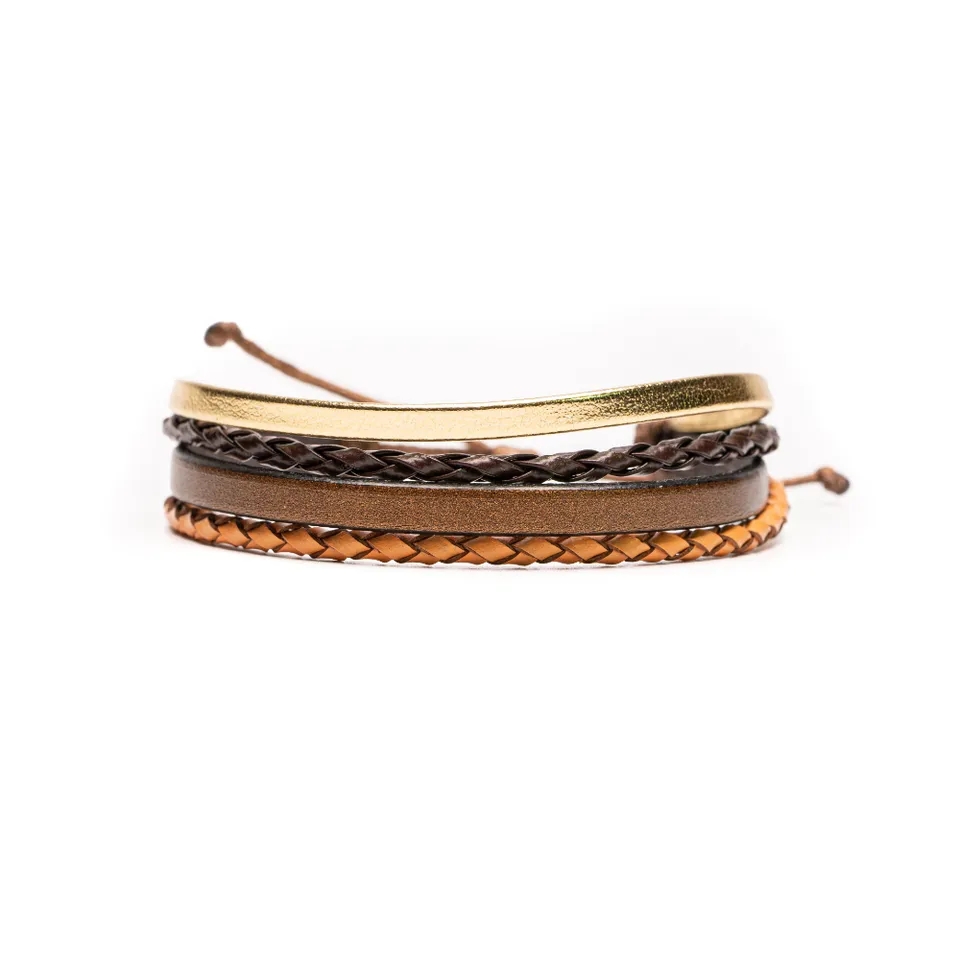 CrisFeather Bronzeo brățară piele auriu-maro