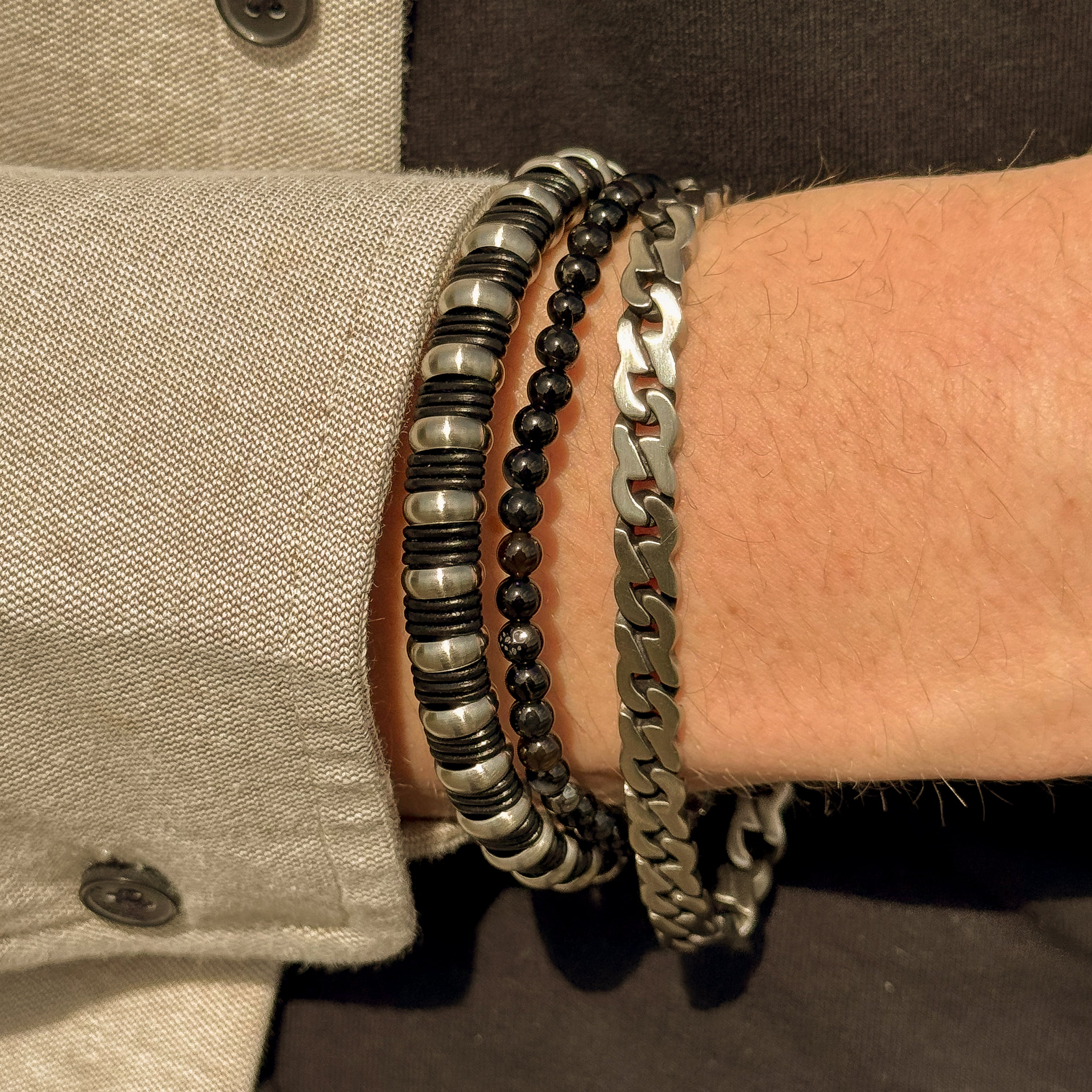 Frank 1967 Steel Chain bratara lant otel argintiu