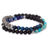 Dualstax No.1 set bratari barbati piele bleumarin
