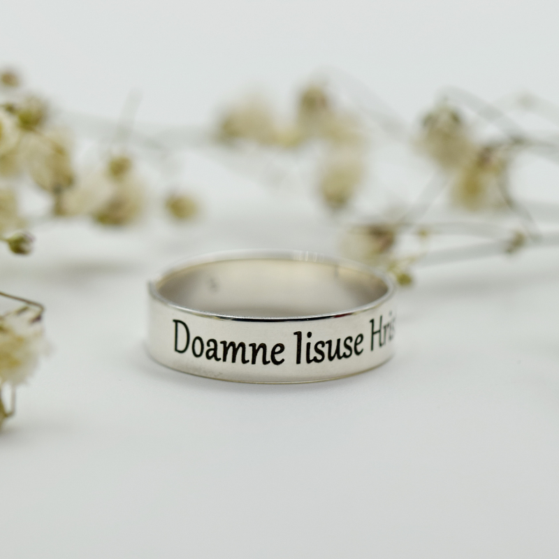 Margeluta.dincristal inel reglabil Doamne Iisuse argint 925 personalizat