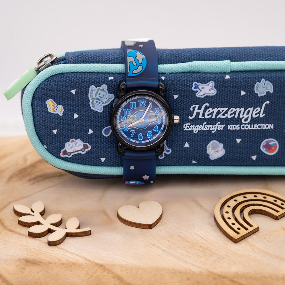 Engelsrufer Herzengel Astronaut ceas copii cu penar
