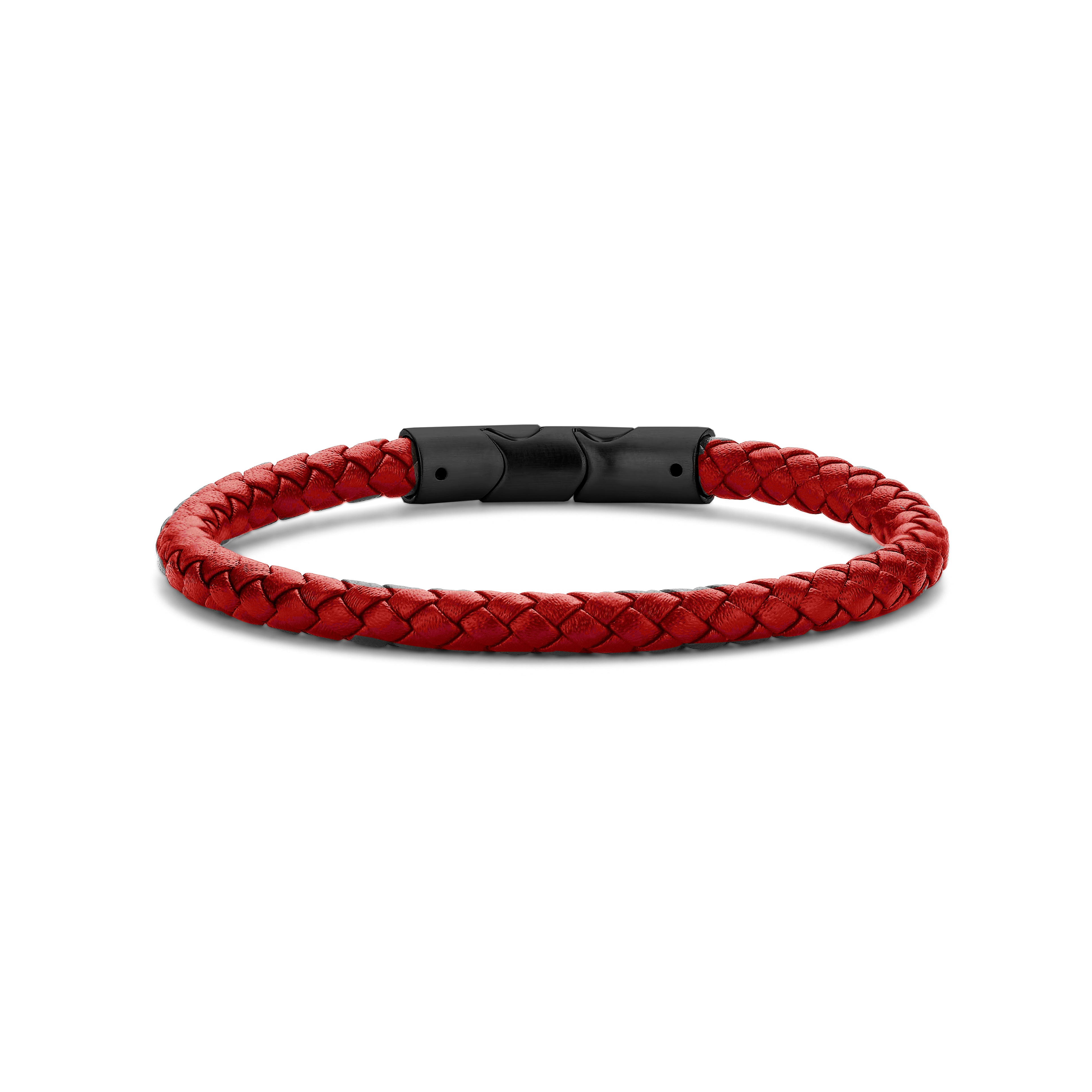 Frank 1967 Braided Leather brățară neagră piele