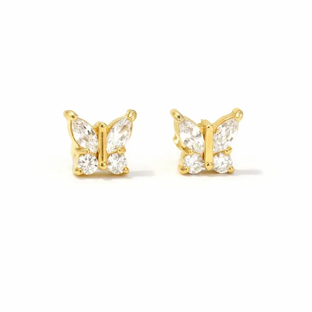 Rafini Butterfly cercei aurii placat aur 18K