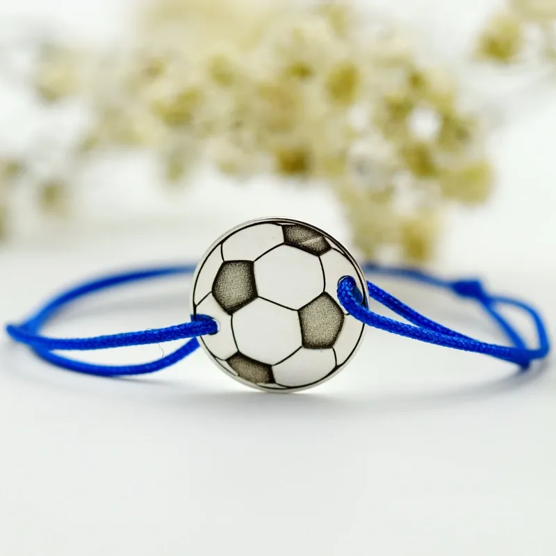 Margeluta.dincristal bratara minge fotbal argint 925 reglabila