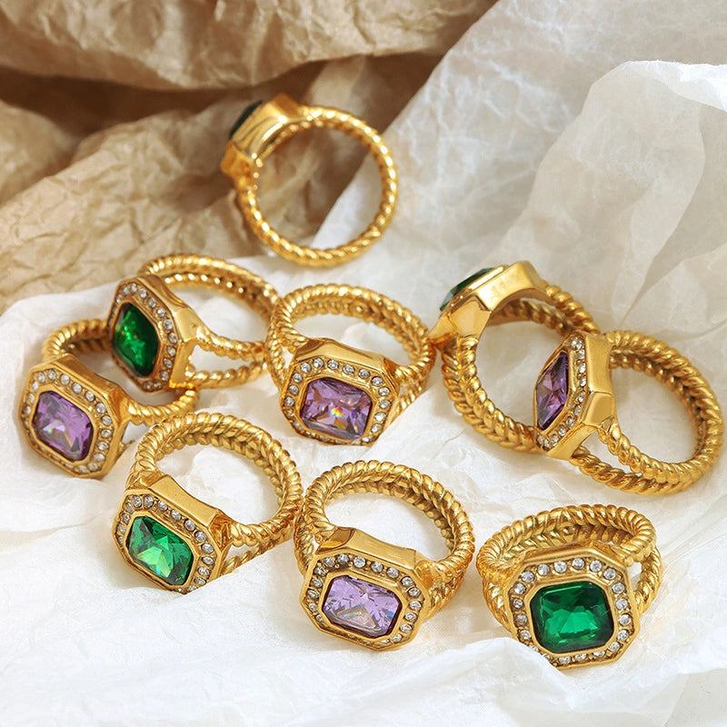 Rafini Royal Emerald inel verde 7 8