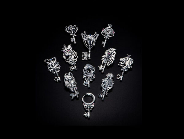 Dualstax Skull pandantiv cheie argint cu lant 60cm
