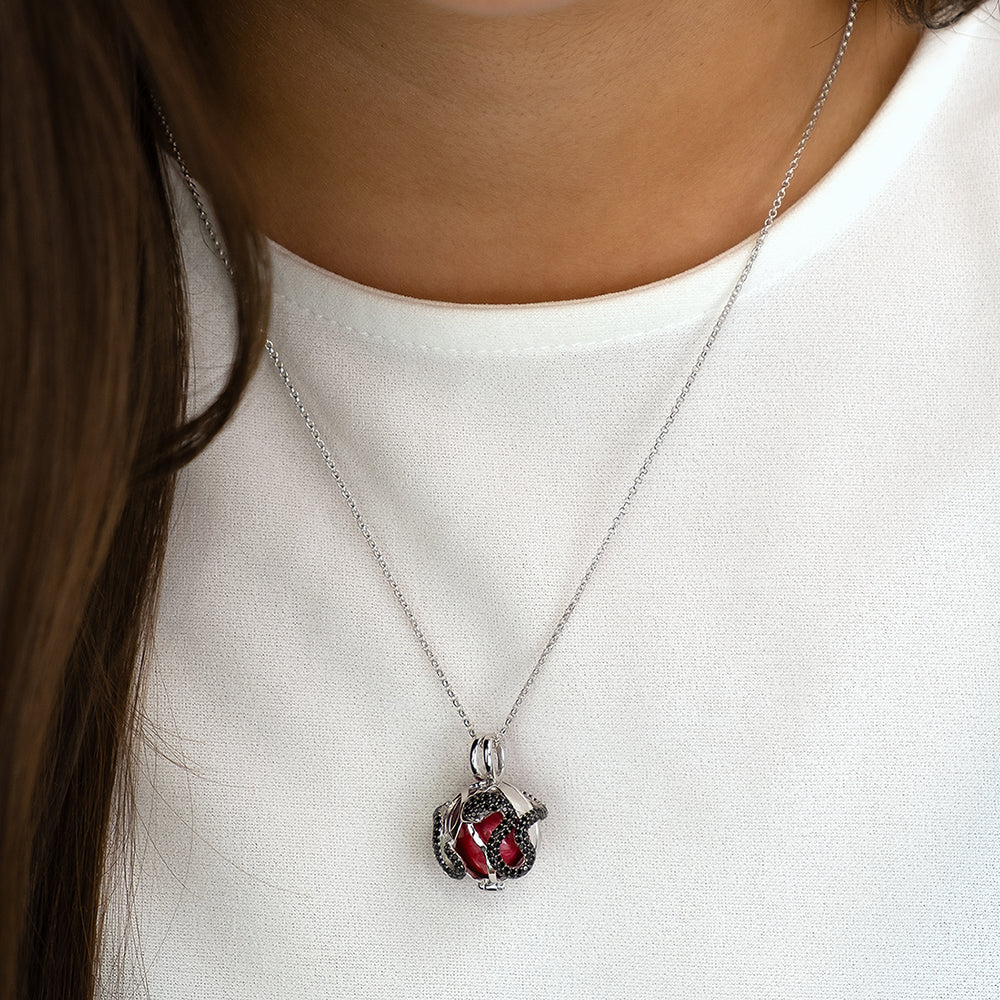 Engelsrufer Eden colier argint bila rosie zirconia XS