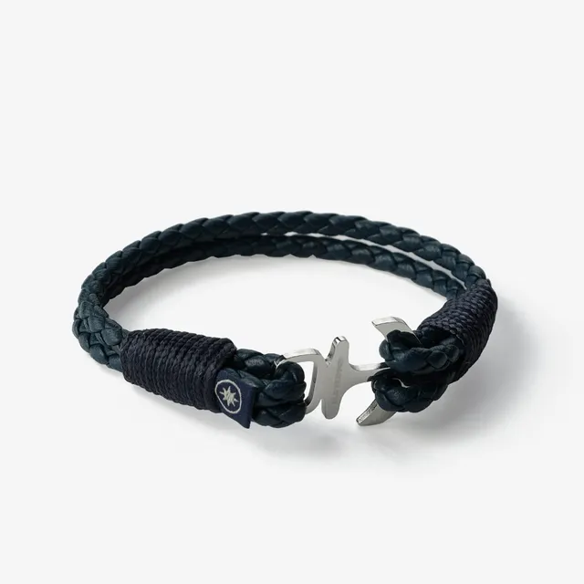 Old Skipper Deep Sea Anchor brățară bleumarin împletită