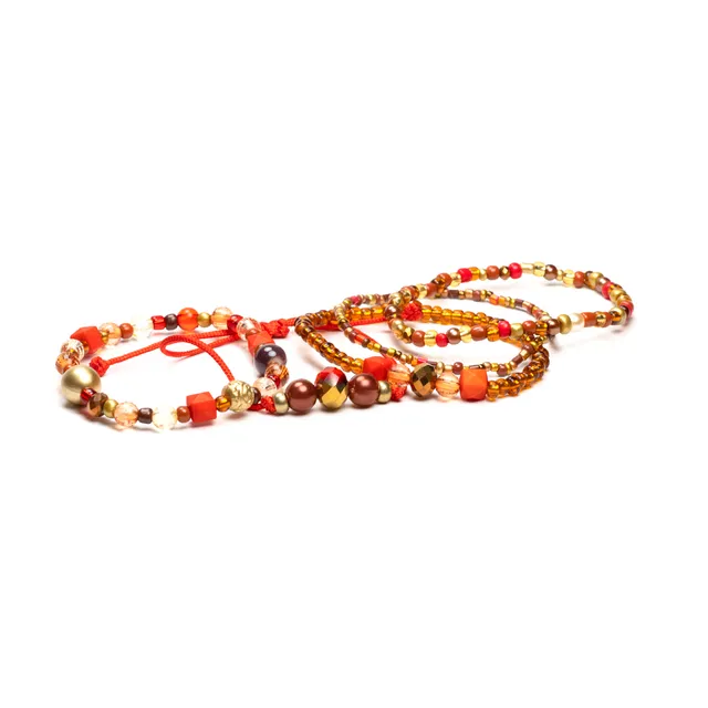 CrisFeather Oriental Red set 5 brățări mărgele roșu