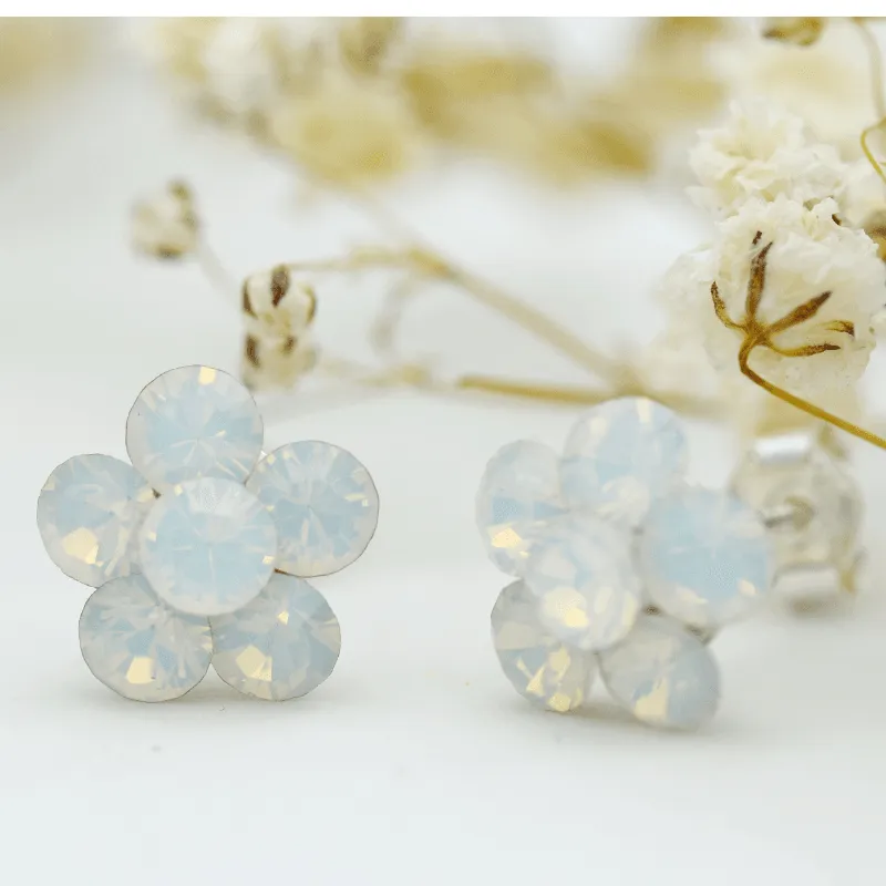 Mărgeluța din Cristal Mini Floricele cercei argint 925 cu șurub