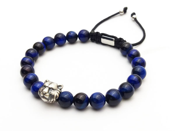 Dualstax Lion Blue bratara reglabila ochi de tigru 8mm