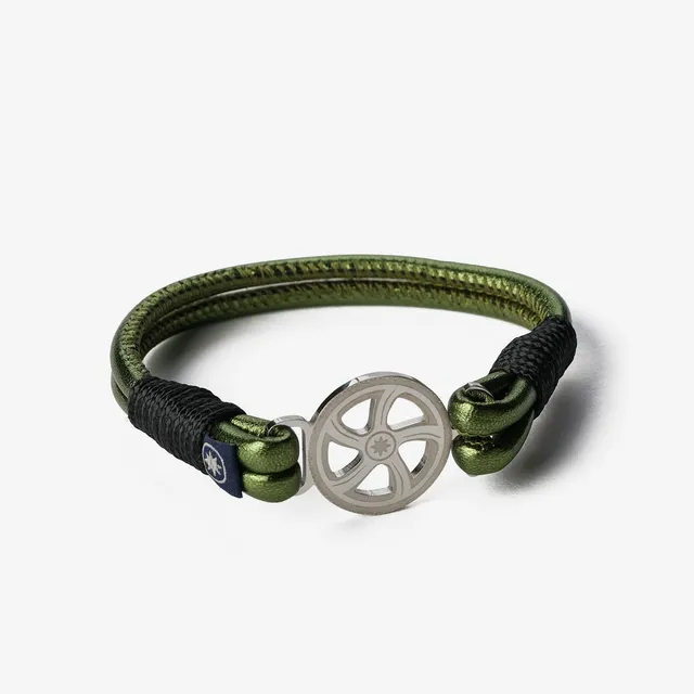 Old Skipper NPMLB-902M bratara piele verde roata carma