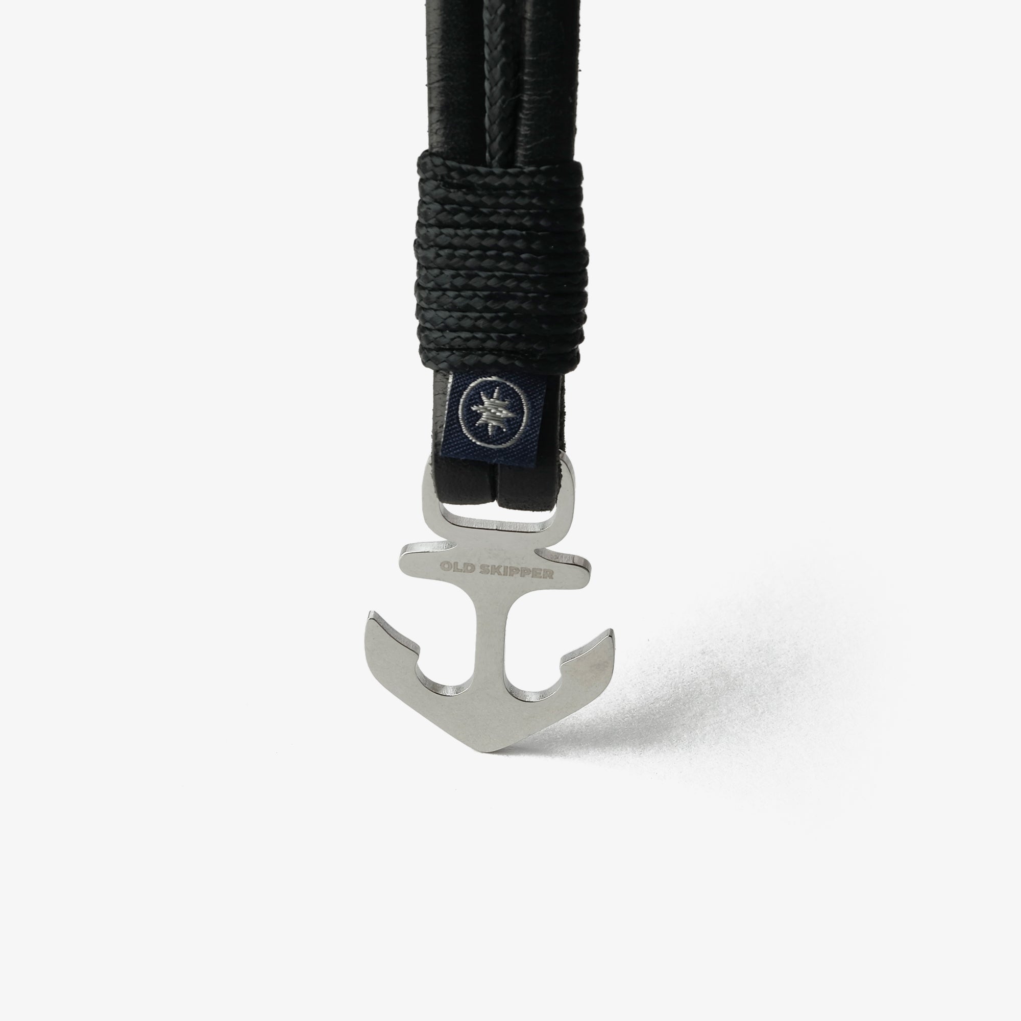 Old Skipper Jack Tar bratara piele neagra ancora