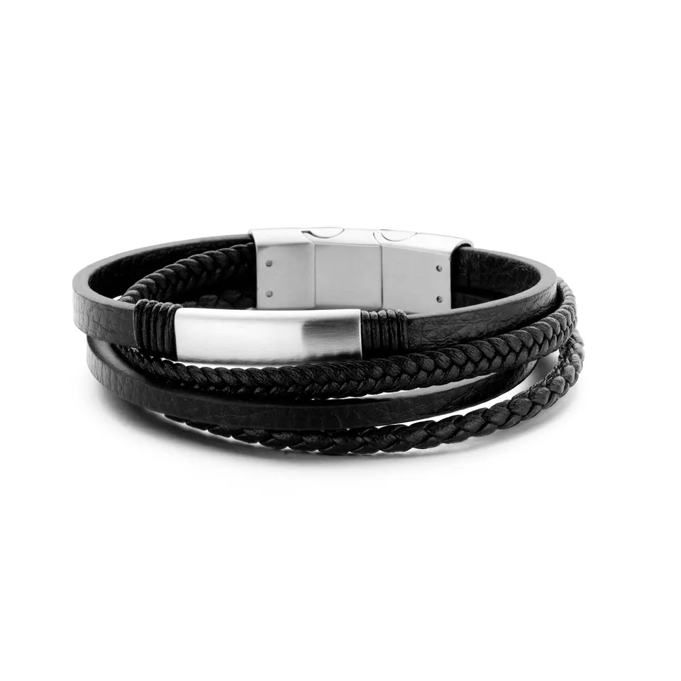 Frank 1967 Four-Strand Braided bratara neagra 21 cm
