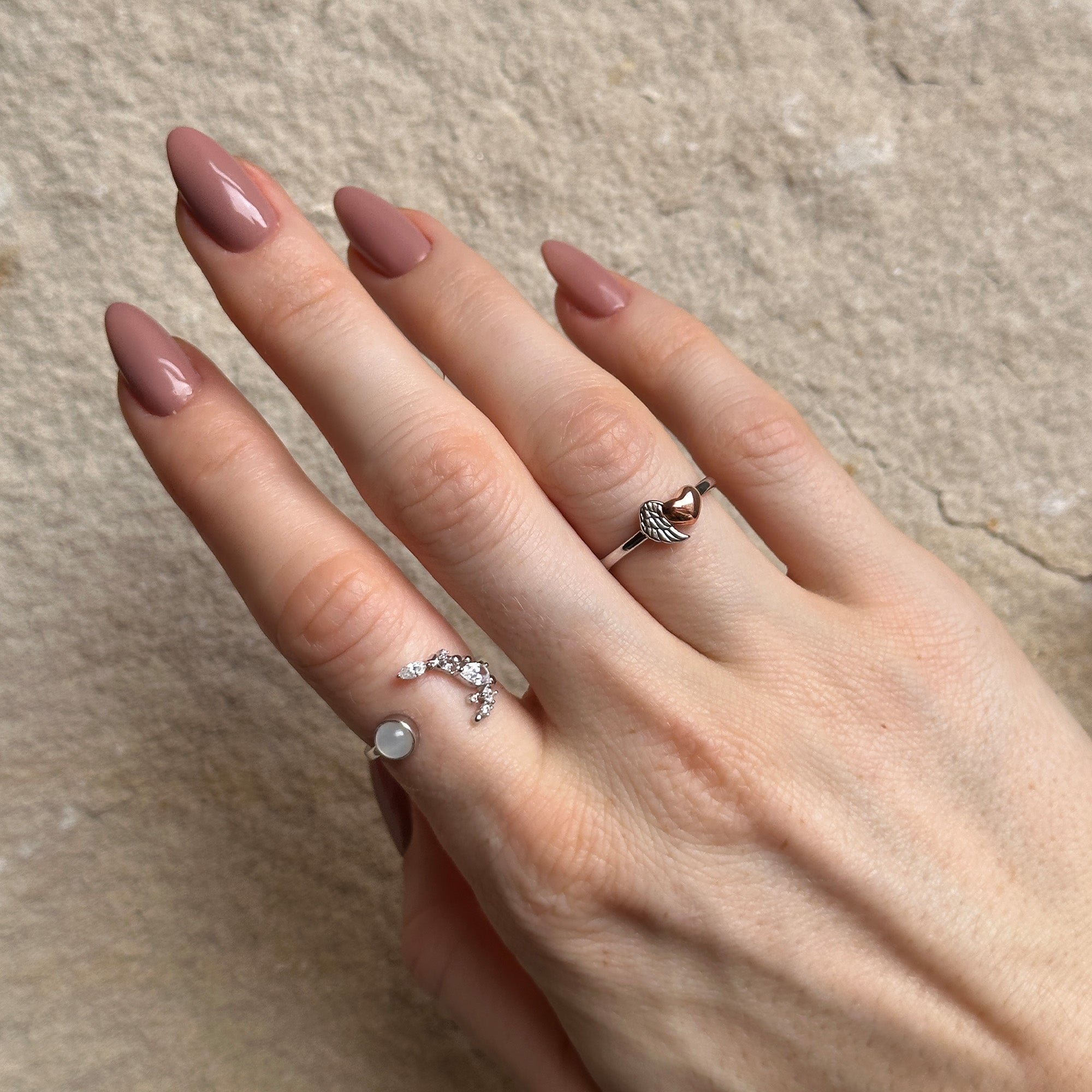 Inel Engelsrufer Herzflugel inima argint bicolor zirconia