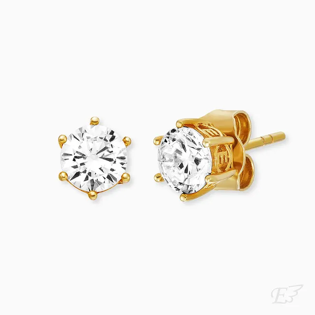 Cercei Engelsrufer Shiny aurii argint cu zirconia 4mm