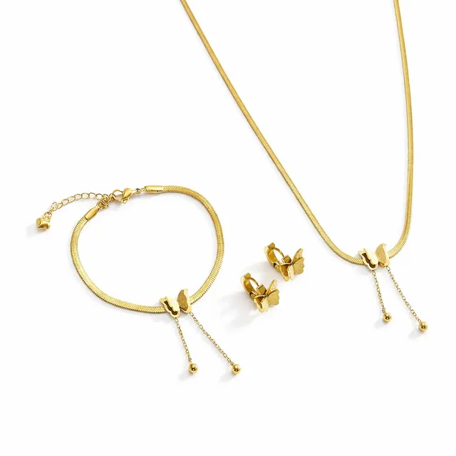 Rafini Golden Butterfly set auriu reglabil fluture