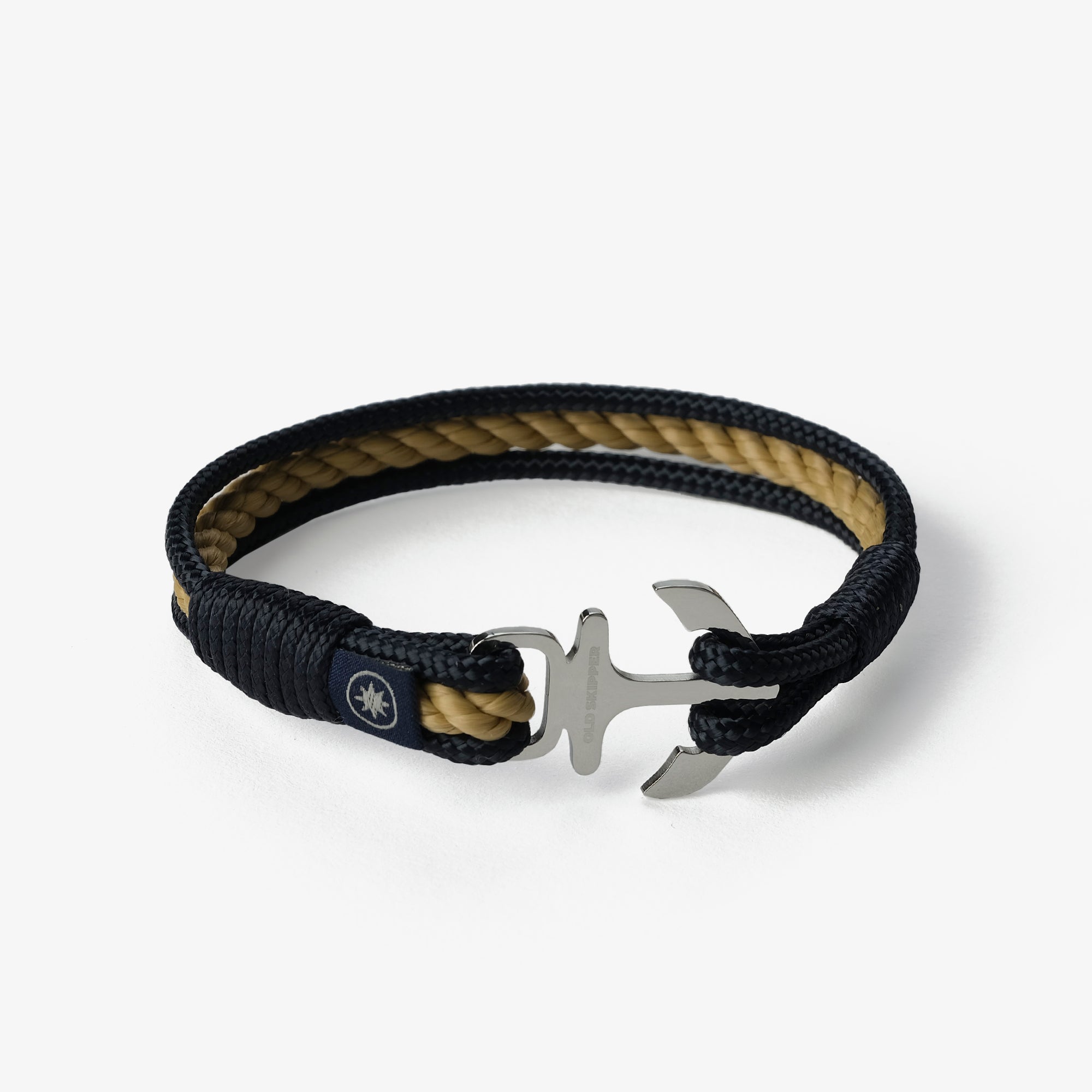 Old Skipper Blackened Waves brățară bej-bleumarin cal