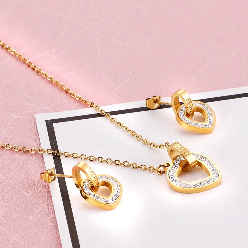 Rafini Golden Heart Glow set reglabil placat cu aur 18K