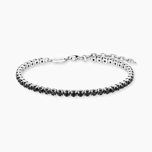 Engelsrufer Shiny Tennis bratara argint zirconia neagra