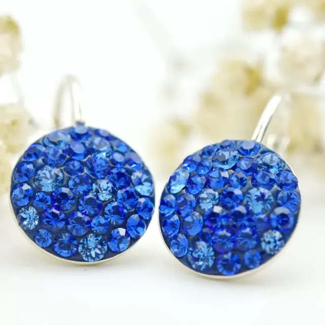 Margeluta.dincristal Chaton Ball Mystic Blue cercei argint 925