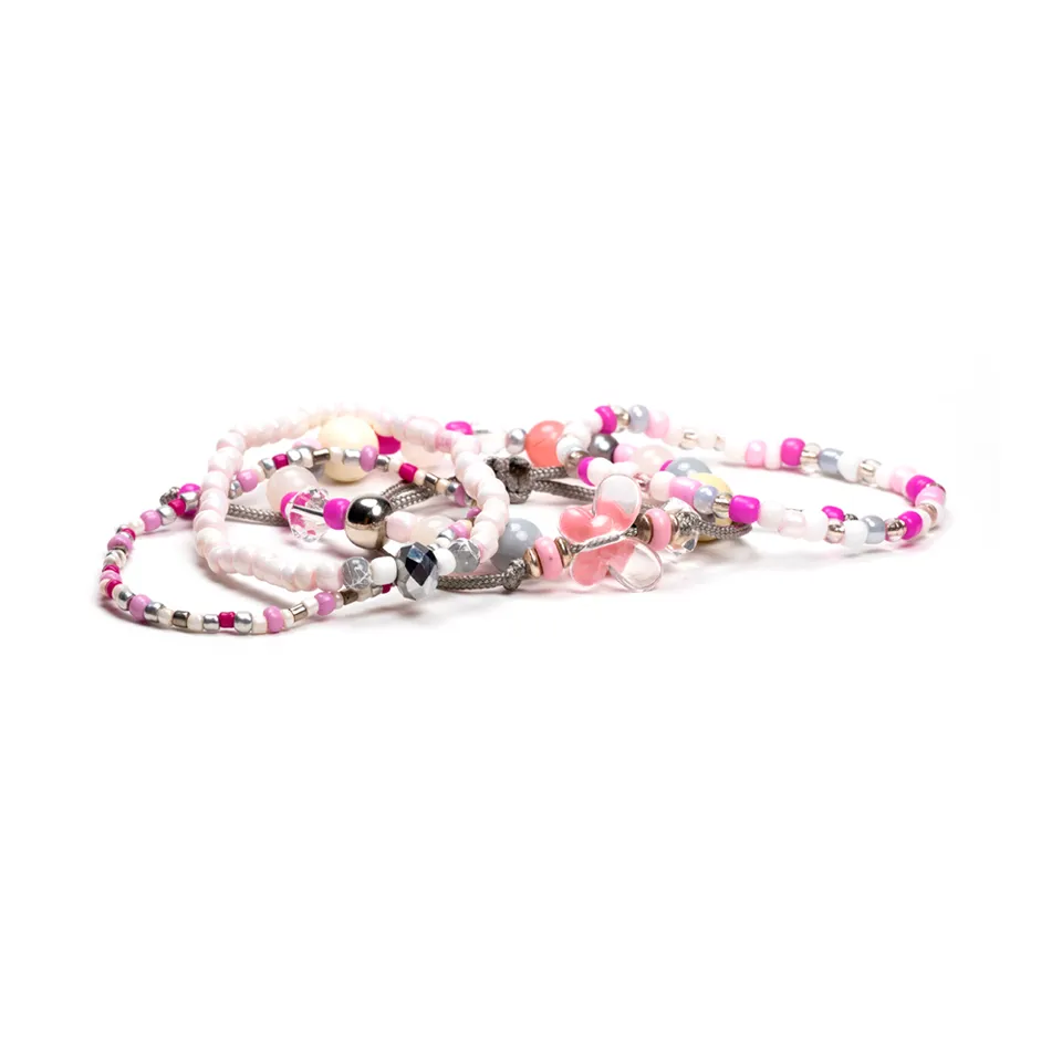 CrisFeather Lovely Pink set 5 brățări roz cristale