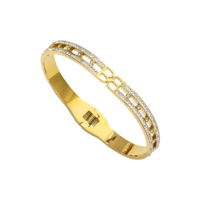 Brățară Rafini Golden Desire placată cu aur 18K reglabilă