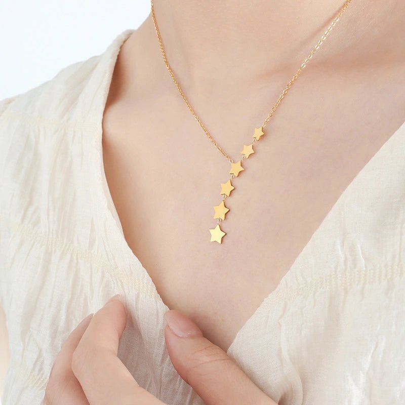 Rafini Gold Stars lantisor placat aur lungime reglabila