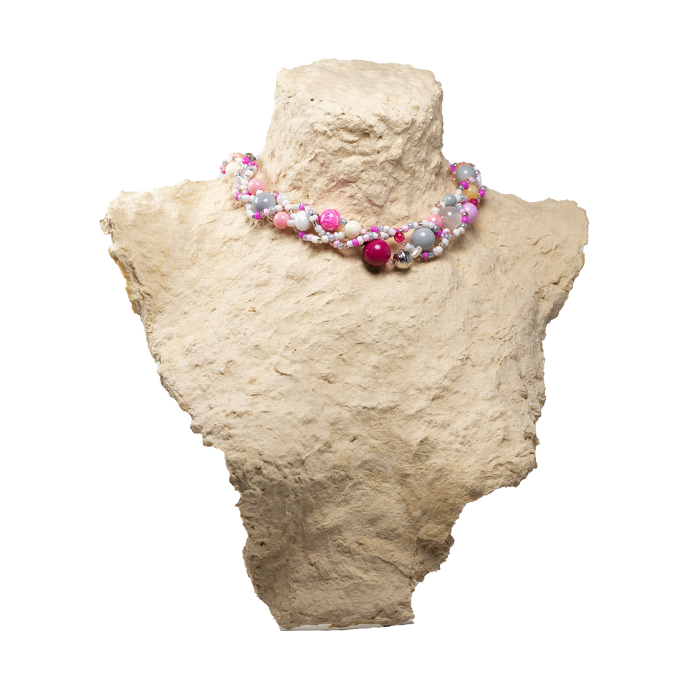 CrisFeather Ice Cream colier cristale roz-burgundy-gri