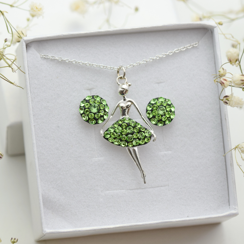Margeluta.dincristal Balerina set bijuterii argint 925 handmade