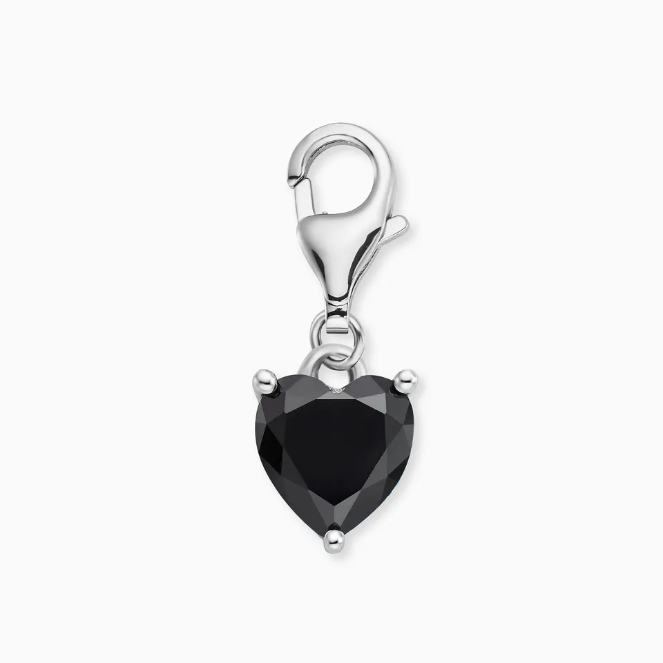 Engelsrufer Shiny Charm Argint Inimă Zirconia Neagră