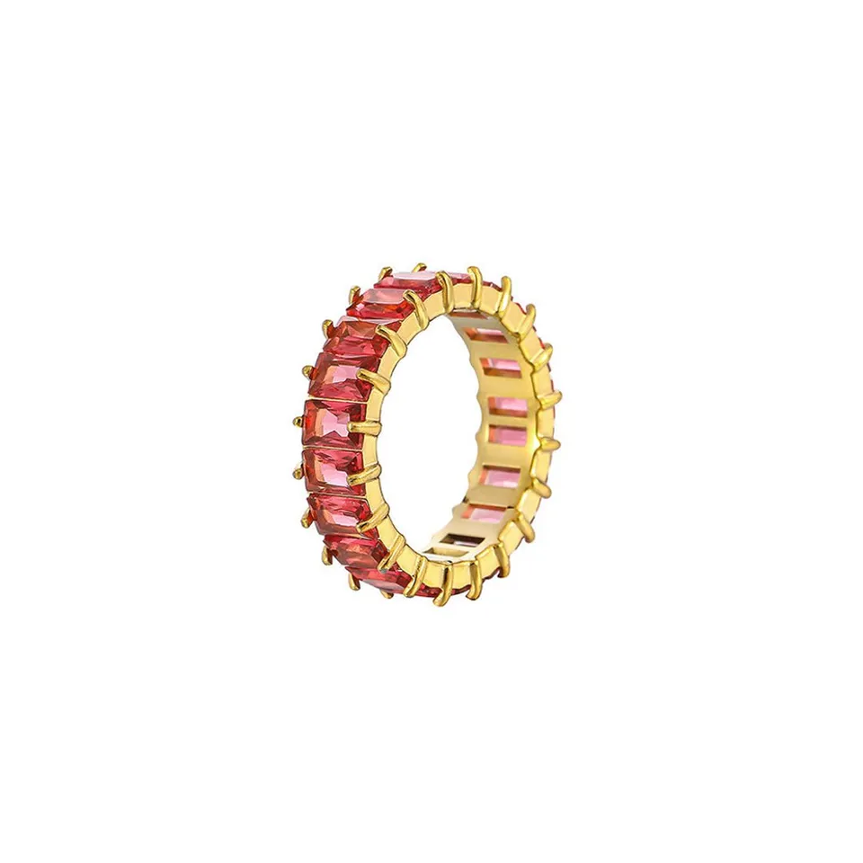 Rafini Magic Diamonds Pink inel marimea 7 placat aur