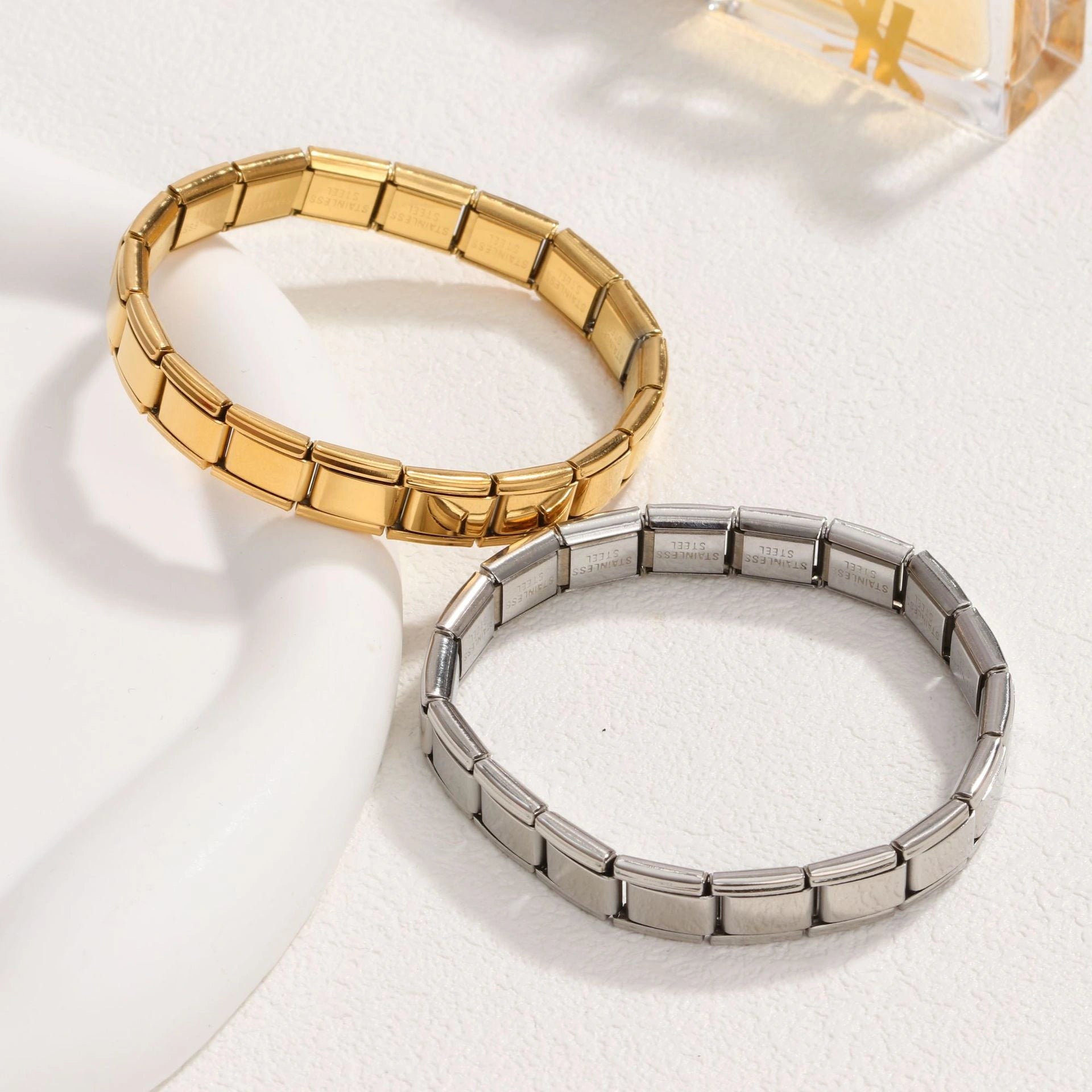 Rafini Link Luxe brățară reglabilă placată aur 18K