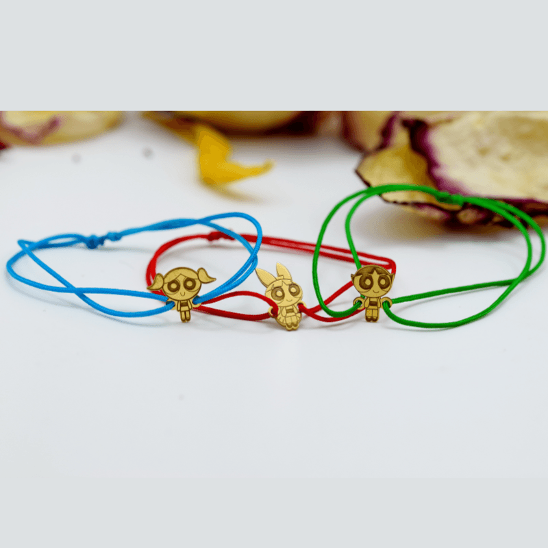 Margeluta.dincristal Powerpuff Girls Set 3 Brățări reglabile aurite